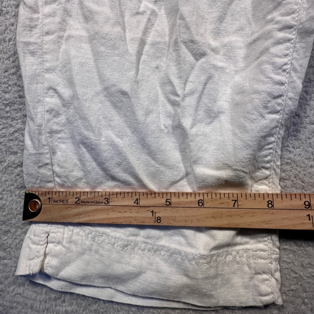 Sonoma Life Style Women's Capri Pants Size 12 White Linen Blend‎ Casual Summer - Picture 7 of 8